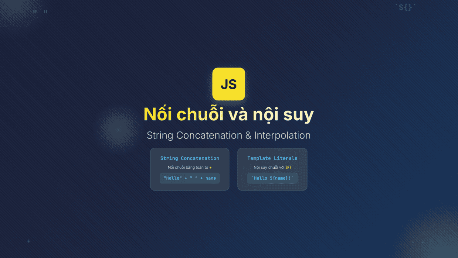 Nối chuỗi và nội suy trong JavaScript