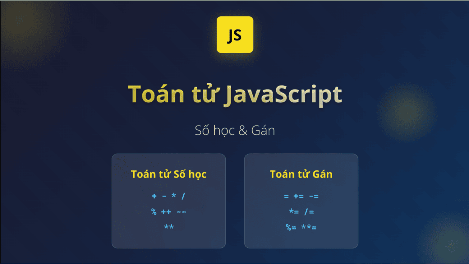 Toán tử số học và Toán tử gán trong JavaScript
